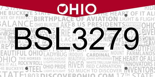 BSL3279 Ohio License Plate