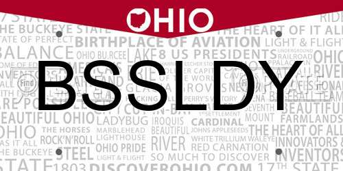 BSSLDY Ohio License Plate