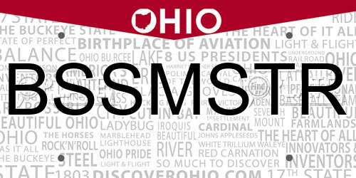 BSSMSTR Ohio License Plate