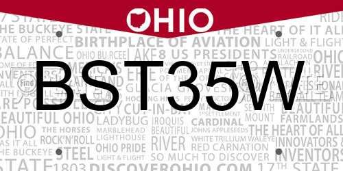 BST35W Ohio License Plate