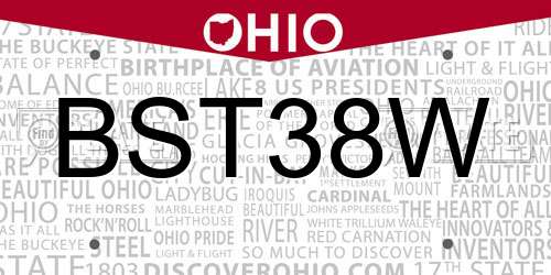 BST38W Ohio License Plate