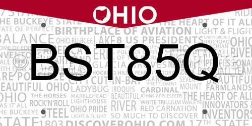 BST85Q Ohio License Plate