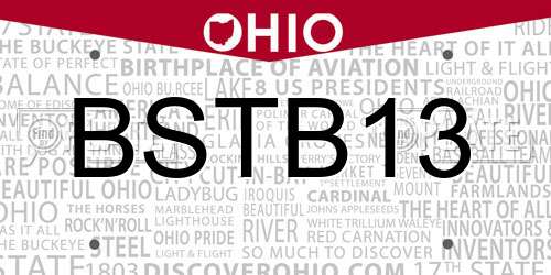 BSTB13 Ohio License Plate