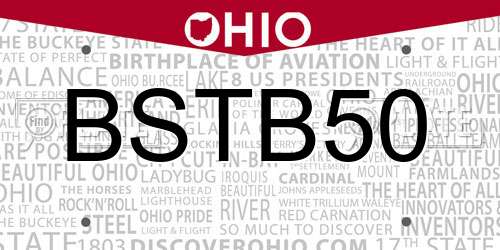 BSTB50 Ohio License Plate