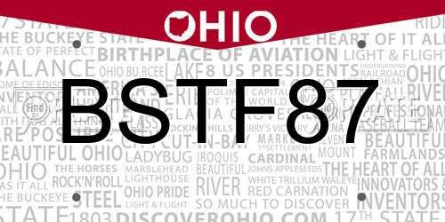BSTF87 Ohio License Plate