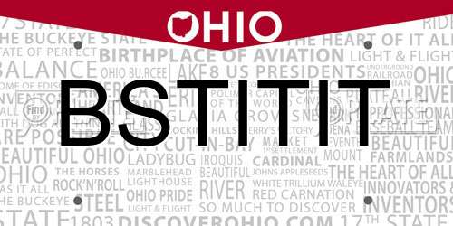 BSTITIT Ohio License Plate