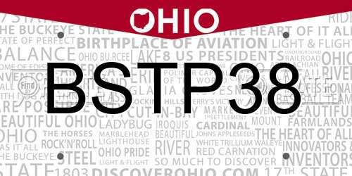 BSTP38 Ohio License Plate