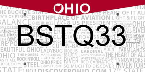 BSTQ33 Ohio License Plate