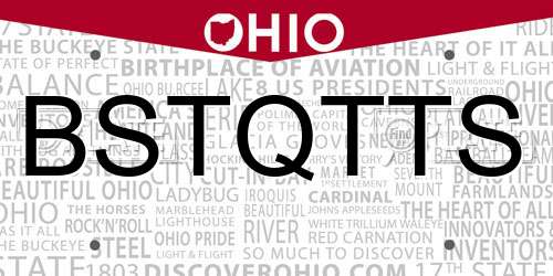 BSTQTTS Ohio License Plate