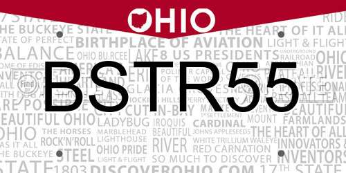 BSTR55 Ohio License Plate