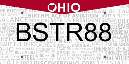 BSTR88 Ohio License Plate