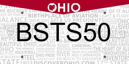BSTS50 Ohio License Plate
