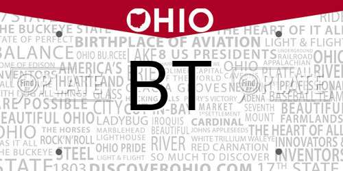 BT Ohio License Plate