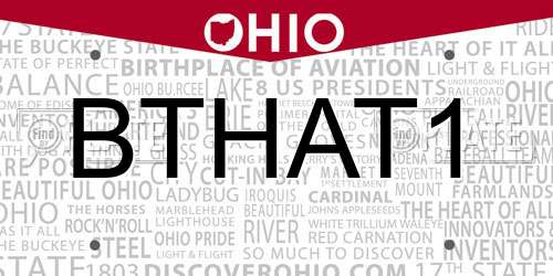BTHAT1 Ohio License Plate