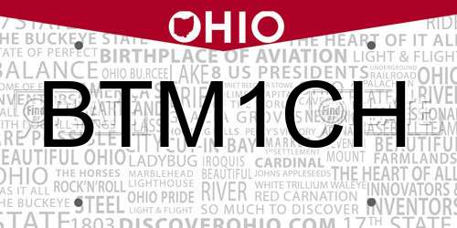 BTM1CH Ohio License Plate