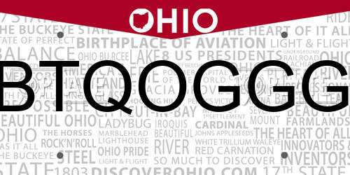 BTQOGGG Ohio License Plate