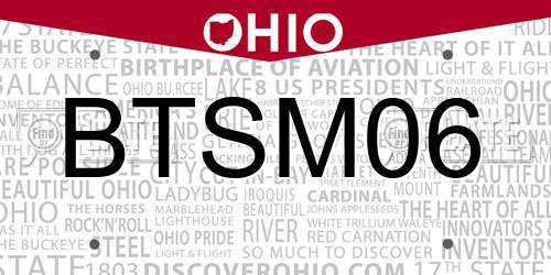 BTSM06 Ohio License Plate