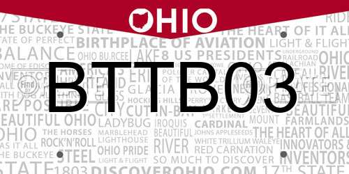 BTTB03 Ohio License Plate