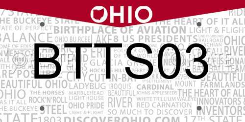 BTTS03 Ohio License Plate