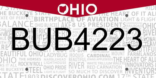 BUB4223 Ohio License Plate
