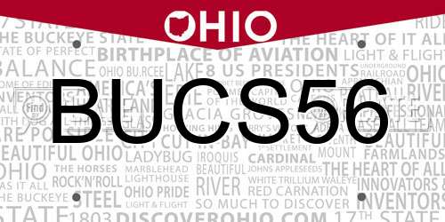 BUCS56 Ohio License Plate