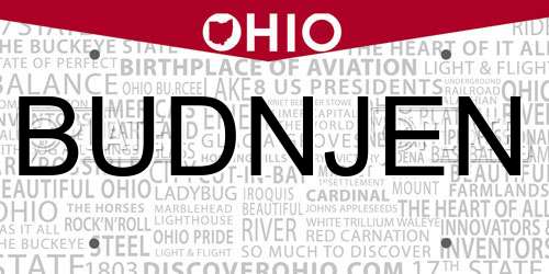 BUDNJEN Ohio License Plate