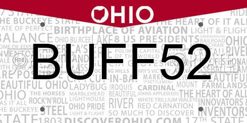 BUFF52 Ohio License Plate