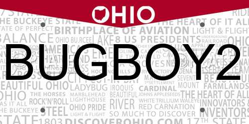 BUGBOY2 Ohio License Plate
