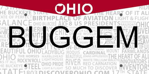BUGGEM Ohio License Plate