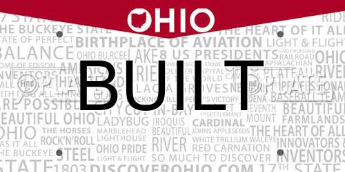 BUILT Ohio License Plate