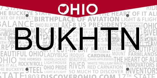 BUKHTN Ohio License Plate