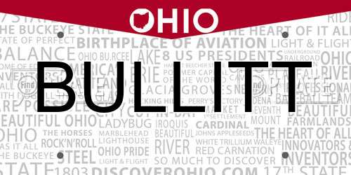 BULLITT Ohio License Plate