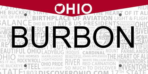 BURBON Ohio License Plate