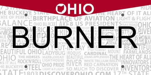 BURNER Ohio License Plate