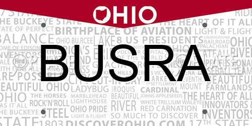 BUSRA Ohio License Plate