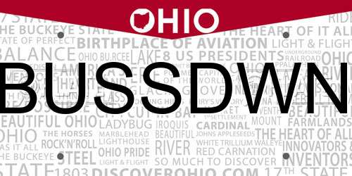 BUSSDWN Ohio License Plate