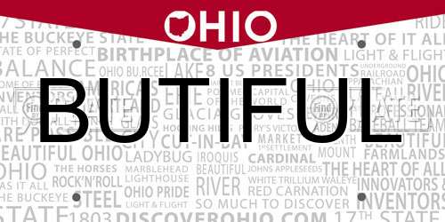 BUTIFUL Ohio License Plate