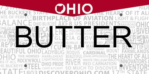 BUTTER Ohio License Plate