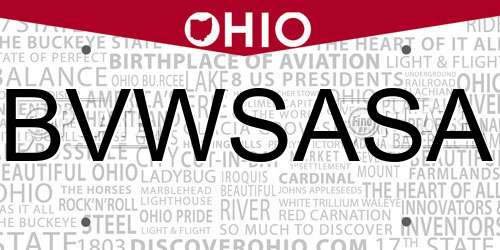 BVWSASA Ohio License Plate