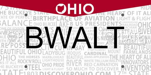 BWALT Ohio License Plate