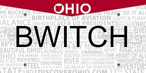 BWITCH Ohio License Plate