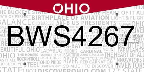 BWS4267 Ohio License Plate