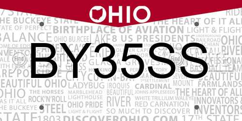 BY35SS Ohio License Plate