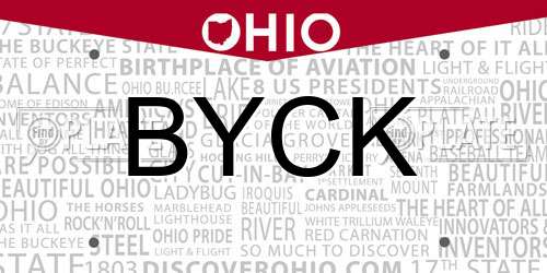 BYCK Ohio License Plate