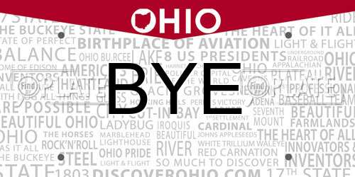 BYE Ohio License Plate