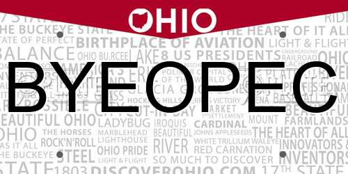 BYEOPEC Ohio License Plate