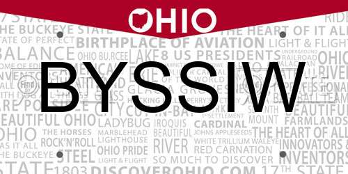 BYSSIW Ohio License Plate