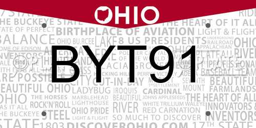 BYT91 Ohio License Plate