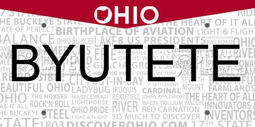 BYUTETE Ohio License Plate