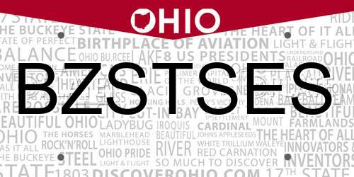 BZSTSES Ohio License Plate